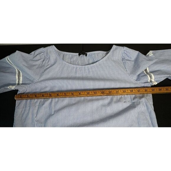 Talbots Striped Tunic Top Women's Size Small Blue White Coastal Cotton - Picture 5 of 11